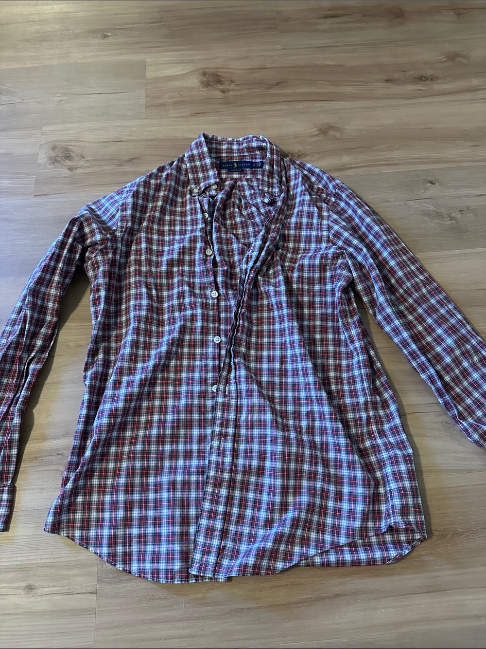 Polo by Ralph Lauren Red and Blue Plaid Long-Sleeve Shirt